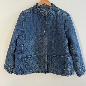Charter Club Vintage Quilted Denim Jacket, Size 1X